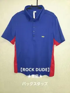 ★値下げ★ROCK DUDE ロックデュード スタッズ 半袖ポロシャツ ブルー4