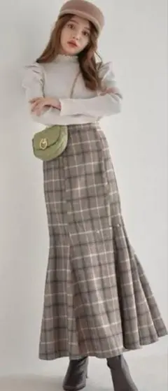 GRL【fo1502】 チェックマーメイドスカート М