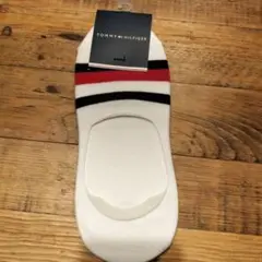 TOMMY HILFIGER ホワイト ストライプソックス 25-27cm