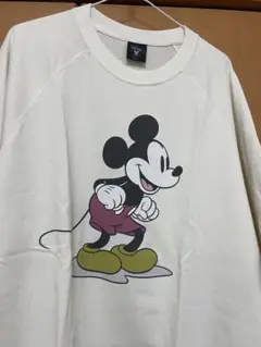 ＧＵ　ミッキーマウス グラフィック リブTシャツ　アイボリー　XL