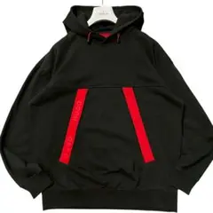 HUGO BOSS プルオーバー パーカー フーディ ロゴライン M相当 黒