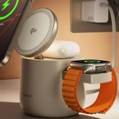 Apple公式認証 4in1 MFI Qi2 PSE認証 ワイヤレス充電器