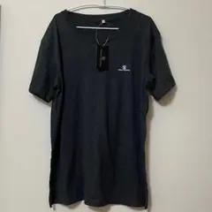 【新品、SABLINA VALENTINO】メンズ用ロゴ入りTシャツ　グレー　L