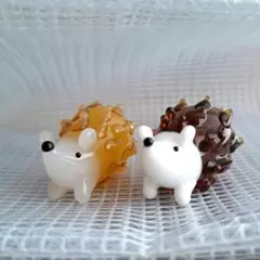 ガラス細工-ミニチュア-ハリネズミ ハリネズミ-置き物 ハリネズミ-小物雑貨