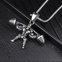 ノームコア　HIPHOP ネックレス　筋トレ　シルバー　ストリート　ユニセックス