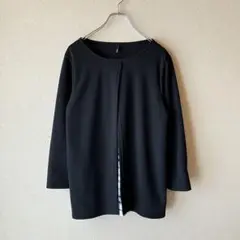 Unpretentious 異素材ドッキングブラウス　トップス　黒　チェックL