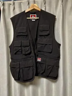90s ベンデイビス　フィッシングベスト　ミリタリーベスト　黒　ベスト LIANBAI フィッシングベスト サイズL - メルカリ