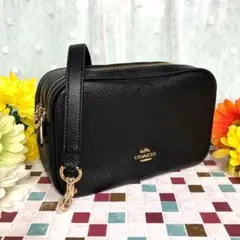 COACH コーチ ショルダーバッグ黒 ダブルファスナー 新品未使用 ブラック