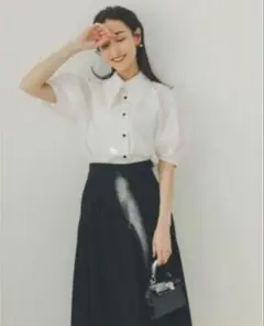 LaTotalite　MAKI KANEKOコラボ　2WAYカラーシャツ　白
