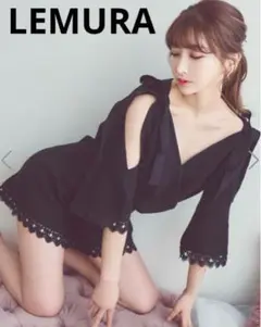 【LEMURA】レミュラ Lace Knit Rompers