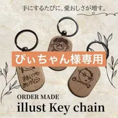 【世界にひとつだけ】お子様の絵を木製キーホルダーに／プレゼント・記念・名入れ対応