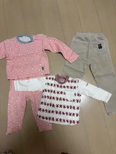 ベビー服セット（赤と白のチェック柄）