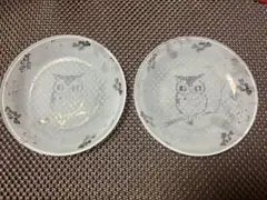 フクロウデザイン皿2枚セット