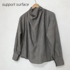 support surface サポートサーフェス　グレンチェック　ブラウス