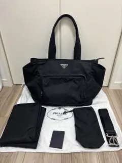 【極美品】PRADA ブラック マザーズバッグ ナイロン　ベビーバッグ PRADA プラダ マザーズバッグ ベビーバッグ レディース ブラック