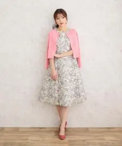 【期間限定】Rose　Tiara　フラワージャガードワンピース