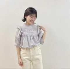 flower eden lace blouse ブラウス レース フリル ドット