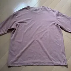 UNIQLO エアリズムコットンオーバーサイズTシャツ/5分袖 XL ピンク