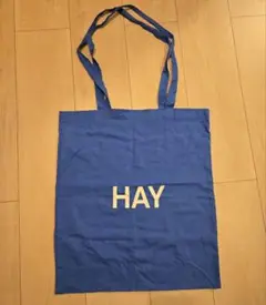HAY ロゴ入り トートバッグ 青 ブルー 手さげ カバン