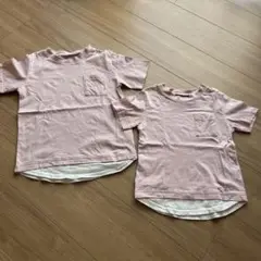 ピンク Tシャツ 110cm 130cm ポケット付き お揃いコーデ　兄弟