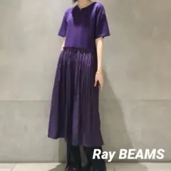Ray BEAMS ギャザー キリカエ Tシャツ ロングワンピース