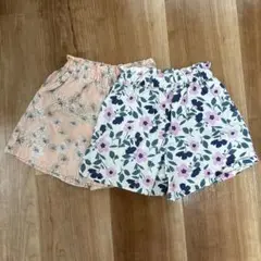【2枚セット】　UNIQLOキッズ用 花柄ショートパンツ