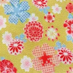 ポリエステルちりめん生地 からし 幅110cm×長さ100cm