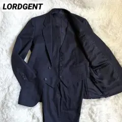 美品　LORDGENT 3ピース　Ｌ　ネイビー　日本製 ヘリンボーン