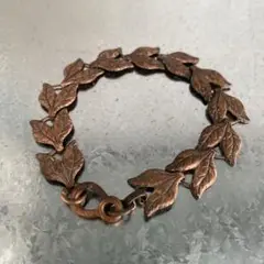 ヴィンテージ　カッパー　リーフブレスレット　USED 銅