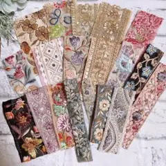 はぎれ　インド刺繍リボン　アソート　パック　2m NO 56