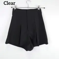 美脚シルエット◎ Clear ショートパンツ S ブラック 大人カジュアル