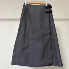 KUMIKYOKU グレー ラップスカート Sサイズ