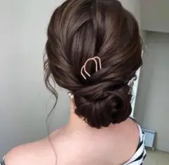 高見え ヘアアクセサリー 髪留め シンプル レディース ヘアアレンジ ゴールド