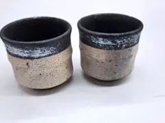 #美濃蔵☆最新作入荷☆錆巻銀彩切立ロックカップ2個セット
