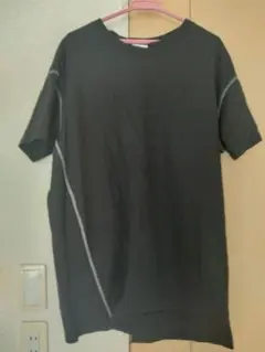 earth music&ecology ブラック Tシャツ 半袖　ロング丈