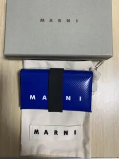 最終!マルニ MARNI ウォレット ミニ財布 ブルー×ブラック