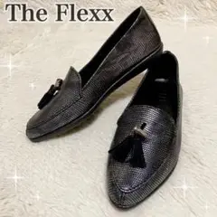 The Flexx タッセル パンプス 型押し メタリック ブラック グレー