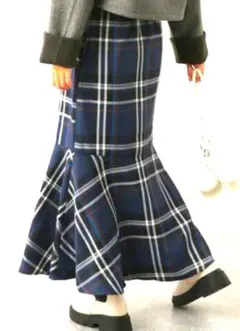 Heather チェック柄マーメイドスカートS