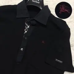 ✨極美品✨バーバリーブラックレーベル ポロシャツ ノバチェック ドッキング 黒