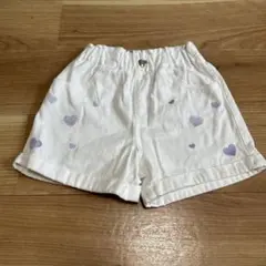 キッズ　白　ショートパンツ ハート