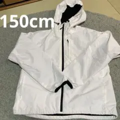 美品　150cm ホワイト フード付きジャケット　GU ナイロン　フードた付き