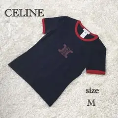 CELINE セリーヌ Tシャツ トップス トリンオフ スタッズ ロゴ (M)