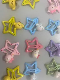 カラフル星型ヘアクリップセット