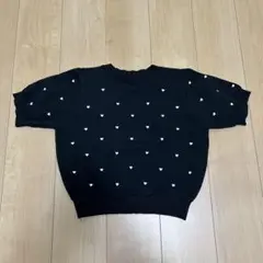 ハート刺繍ニットトップス