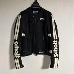 Schott メッシュバイクジャケット ベージュ・黒　42 Schott メッシュバイクジャケット ショット - メルカリ