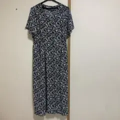 OZOC フラワープリント 半袖ロングワンピース 40