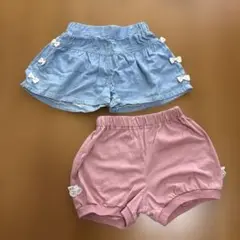 水色とピンクの半ズボン2点セット　100cm