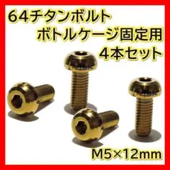 金 64チタンボルト M5×12mm 4個 オイルスリック ボトルケージ ネジ