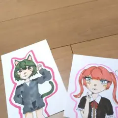 手描きイラスト 原画2枚セット