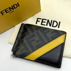 ⭐️未使用級⭐️　FENDI　FFロゴ　マネークリップ　折り財布　ブラック　レザー 350120014_1.jpg